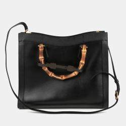 Gucci Medium Black Leather Diana Tote