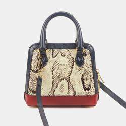 Gucci Mini Leather Trimmed Python Horsebit 1955 Shoulder Bag