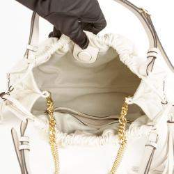Gucci Medium White Leather Deco Tote Bag