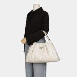 Gucci Medium White Leather Deco Tote Bag