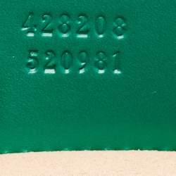 Pre Owned Gucci Green Guccissima Leather Medium Padlock Top Handle Bag