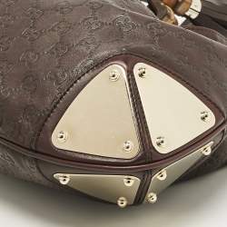 Pre Owned Gucci Dark Brown Guccissima Leather Medium Indy Hobo