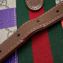 GucciBrown/Multicolor GG Supremecanvas Leather Jackie 1961 Geometric Print Small Shoulder Bag 