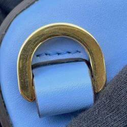 Gucci Light Blue Leather Bamboo Shoulder Bag