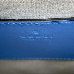 Gucci Light Blue Leather Bamboo Shoulder Bag