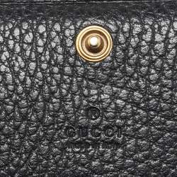 Gucci Black Leather GG Marmont Butterfly Bifold Wallet