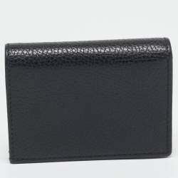 Gucci Black Leather GG Marmont Butterfly Bifold Wallet