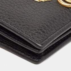 Gucci Black Leather GG Marmont Butterfly Bifold Wallet