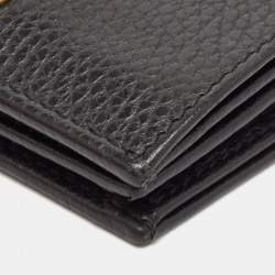 Gucci Black Leather GG Marmont Butterfly Bifold Wallet