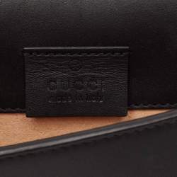 Pre Owned Gucci Black Leather Super Mini Sylvie Chain Shoulder Bag