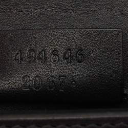 Pre Owned Gucci Black Leather Super Mini Sylvie Chain Shoulder Bag