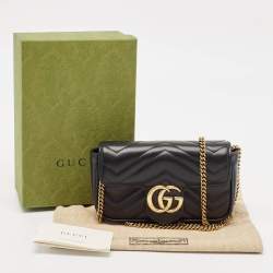 مملوكة مسبقًا حقيبة كتف غوتشي سوبر مارمونت جي جي جلد ماتيلاس بني صغيرة 