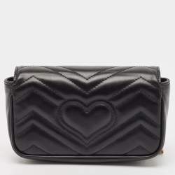 مملوكة مسبقًا حقيبة كتف غوتشي سوبر مارمونت جي جي جلد ماتيلاس بني صغيرة 