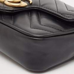 مملوكة مسبقًا حقيبة كتف غوتشي سوبر مارمونت جي جي جلد ماتيلاس بني صغيرة 