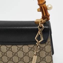 Gucci Multicolor GG Canvas Mini Pearl Fox Bamboo Top Handle Bag 