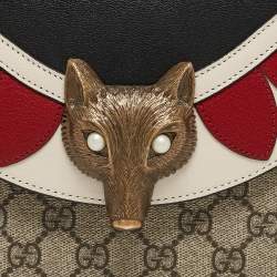 Gucci Multicolor GG Canvas Mini Pearl Fox Bamboo Top Handle Bag 