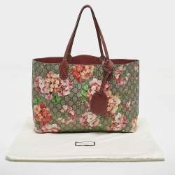 Pre Owned Gucci Multicolor GG Supreme Canvas Blooms Reversible Tote