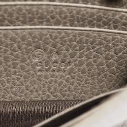 Pre Owned Gucci Grey Leather Leather Interlocking G Wallet On Chain