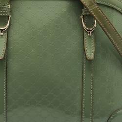 Pre Owned Gucci Green Micro Gussiccima Patent Leather Small Nice Dome Satchel