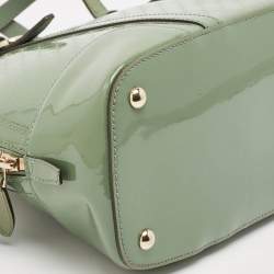 Pre Owned Gucci Green Micro Gussiccima Patent Leather Small Nice Dome Satchel