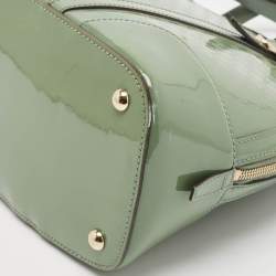 Pre Owned Gucci Green Micro Gussiccima Patent Leather Small Nice Dome Satchel