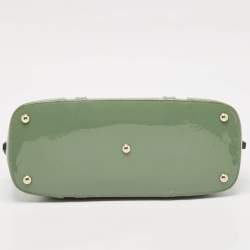 Pre Owned Gucci Green Micro Gussiccima Patent Leather Small Nice Dome Satchel