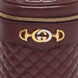 Pre Owned Gucci Burgundy Quilted Leather Zumi Belt Bag
