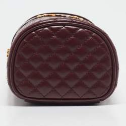Pre Owned Gucci Burgundy Quilted Leather Zumi Belt Bag