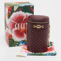 Pre Owned Gucci Burgundy Quilted Leather Zumi Belt Bag