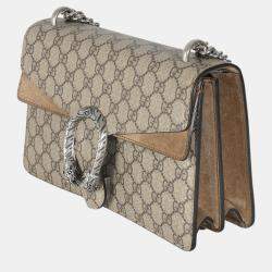 Gucci Beige GG Supreme Canvas Small Dionysus Chain Bag