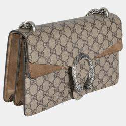 Gucci Beige GG Supreme Canvas Small Dionysus Chain Bag