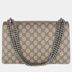 Gucci Beige GG Supreme Canvas Small Dionysus Chain Bag