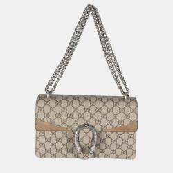 Gucci Beige GG Supreme Canvas Small Dionysus Chain Bag
