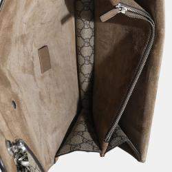 Gucci Beige GG Supreme Canvas Small Dionysus Chain Bag