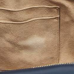 Pre Owned Gucci Navy Blue Guccissima Leather Medium Padlock Shoulder Bag