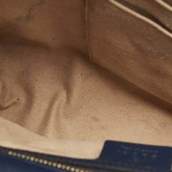 Pre Owned Gucci Navy Blue Guccissima Leather Medium Padlock Shoulder Bag