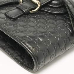 Pre Owned Gucci Black Micro Guccissima Leather Mini Emily Chain Shoulder Bag