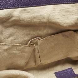 مملوكة مسبقًا Gucci Purple Leather Soho Tassel Tote