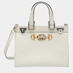 Gucci White Zumi Leather Shoulder Bag 