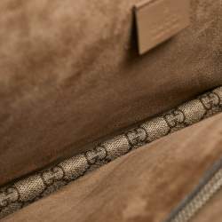 Gucci Beige GG Supreme Canvas and Suede Medium Crystal/Sequins Embellished Dionysus Shoulder Bag
