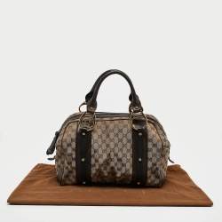 Gucci Beige/Brown GG Canvas and Leather G Interlocking Bowler Bag