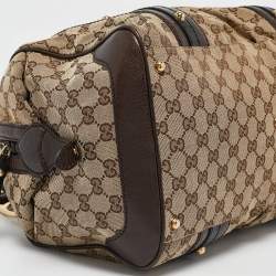 Gucci Beige/Brown GG Canvas and Leather G Interlocking Bowler Bag
