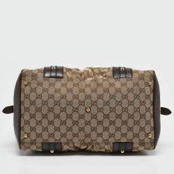 Gucci Beige/Brown GG Canvas and Leather G Interlocking Bowler Bag