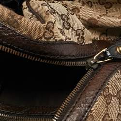 Gucci Beige/Brown GG Canvas and Leather G Interlocking Bowler Bag