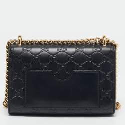 Gucci Black Guccissima Leather Small Padlock Shoulder Bag