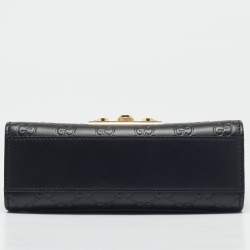 Gucci Black Guccissima Leather Small Padlock Shoulder Bag