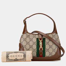 Gucci Brown Canvas Mini GG Supreme Jackie 1961 Crossbody Bag