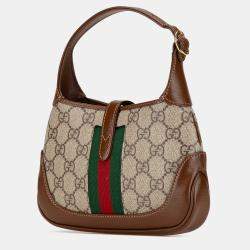 Gucci Brown Canvas Mini GG Supreme Jackie 1961 Crossbody Bag