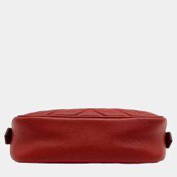 Gucci Red Leather GG Marmont Mini Crossbody Bag