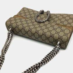 Pre Owned Gucci Beige Fabric Dionysus Chain Shoulder Bag